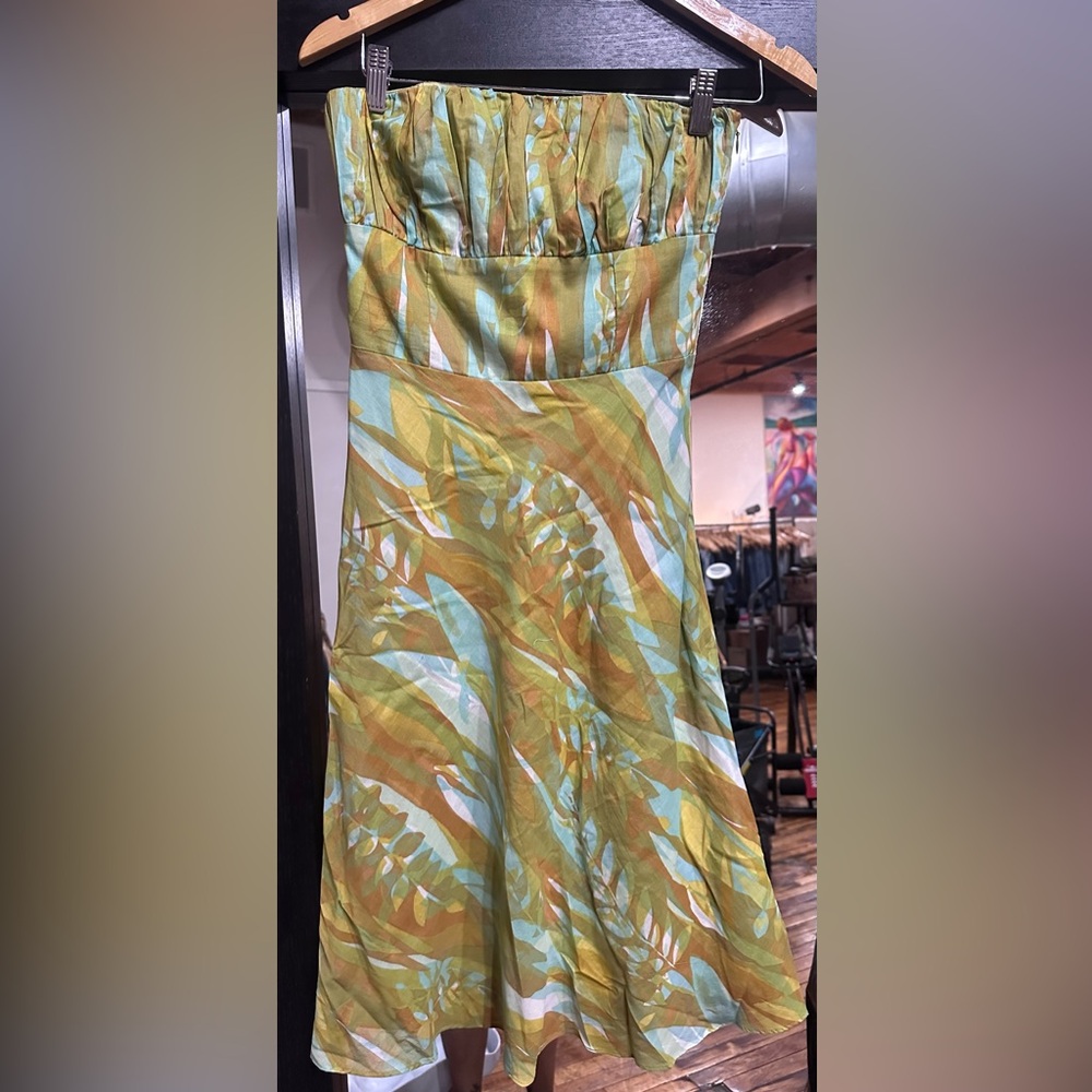 Max & Cleo Gold Strapless Sundress Cocktail